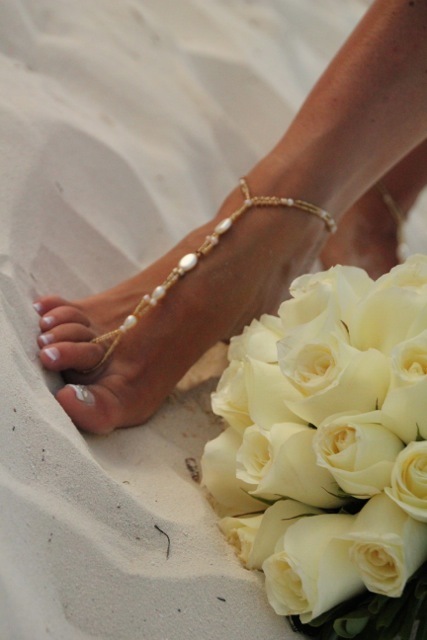 Handcrafted beaded barefoot jewelry for your beach wedding