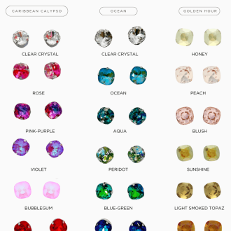 Crystal post earrings by Chelsea Bond inspired by Santorini.