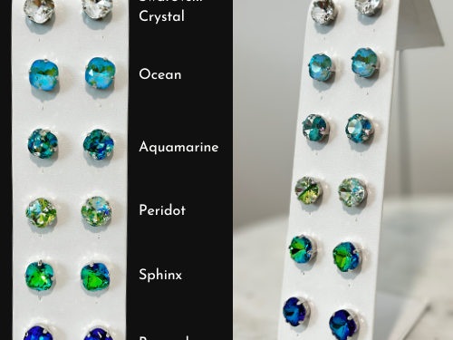 ocean colored gemstone earrings