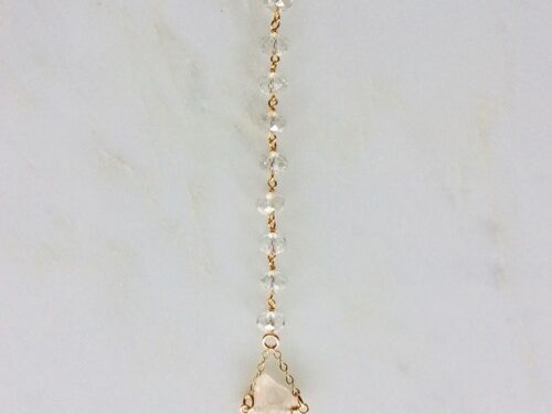 rock crystal quartz and gold necklace