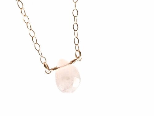 rose quartz briolette necklace gold chain