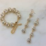 crystal bracelet and earrings