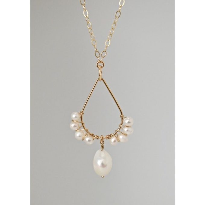 Sexy long necklace wedding necklace with pearls