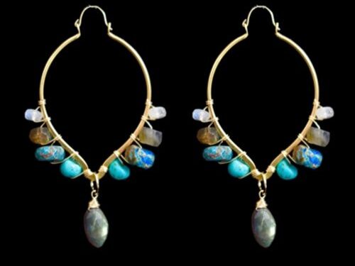 statement earrings with gemstones