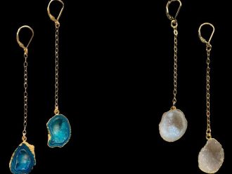 dangling geode earrings