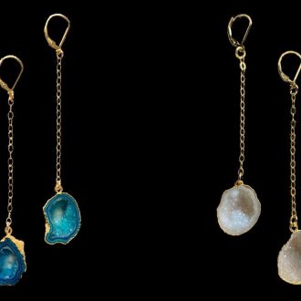 dangling geode earrings