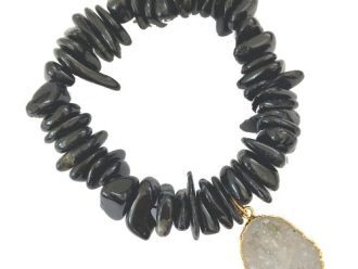 black gemstone bracelet