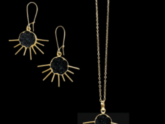 black and gold jewelry set