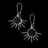 Sunburst earrings with sparkling black druzy stone.