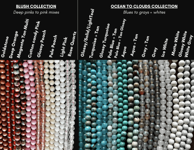 Color options for necklace.