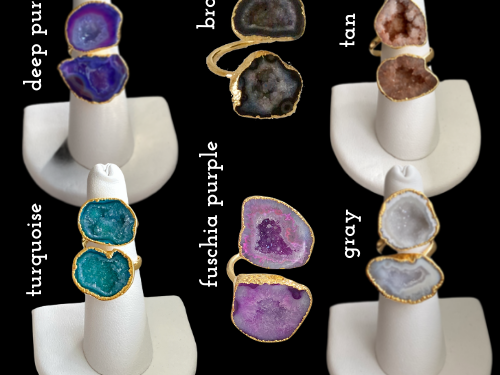 statement rings with colors