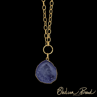 purple druzy necklace