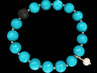 teal gemstone aromatherapy bracelet