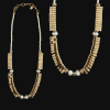 metal necklace with pearl spacers