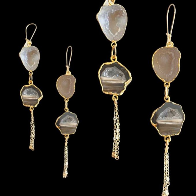 druzy statement earrings