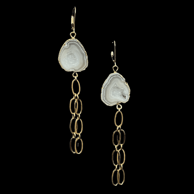 abaco earrings gemstone and gold gemstone