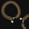 gold fishbone bracelet with pearl gold fishbone bracelet