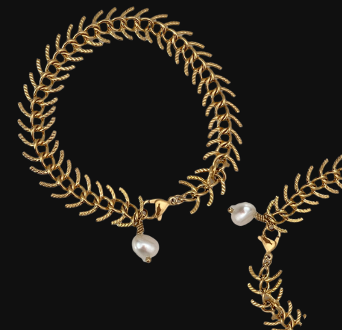 gold fishbone bracelet