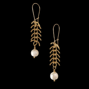 gold and pearl drop earrings