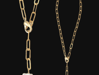 brass necklace with front closure