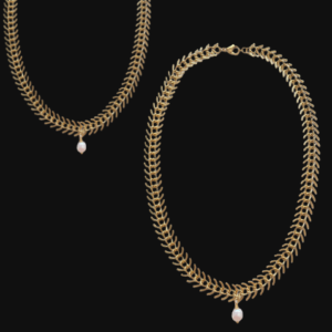 gold and pearl chain necklace