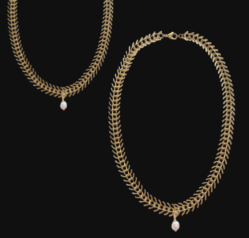 gold and pearl chain necklace