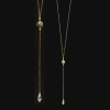 labradorite and gold necklace Y necklace