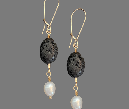 Aromatherapy earrings with lava beads