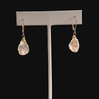keshi pearl earrings