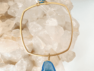 blue druzy bangle