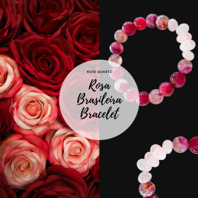 beaded pink bracelet with rose quartz beads.