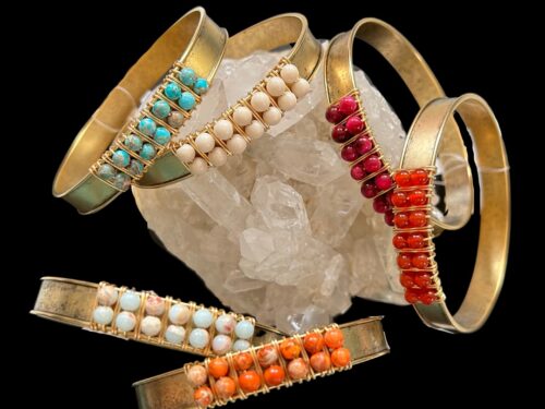 Colorful beaded bangles