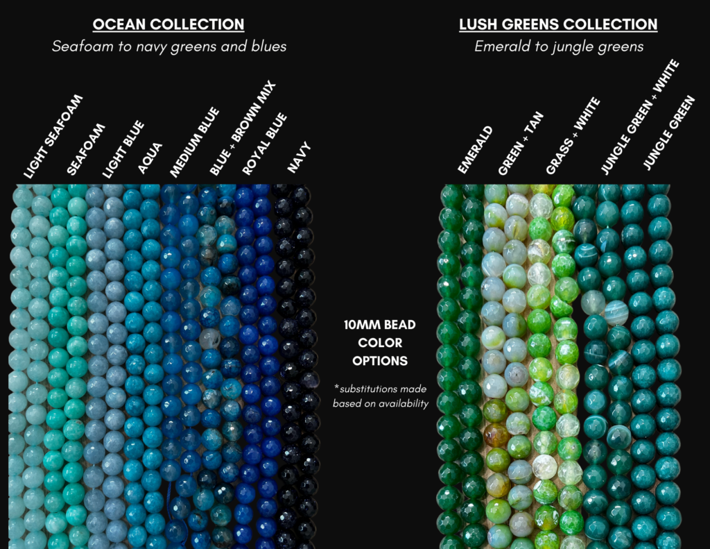 blue and green gemstone beads