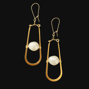 Gold and Pearl Earrings - Chelsea Bond Jewelry