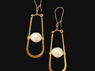 Gold and Pearl Earrings - Chelsea Bond Jewelry