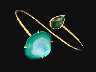 geode and gemstone bangle bracelet