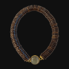 wooden beaded bracelet with labradorite.