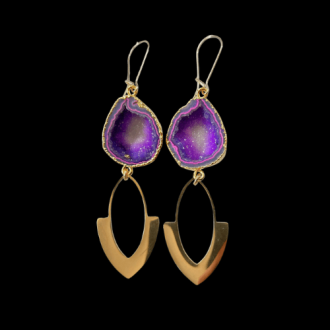 Druzy and gold statement earrings.