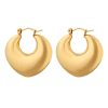 Waterproof puffy pointed hoop earrings, stylish and durable design.