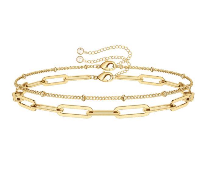 Double Chain + Paperclip Bracelet