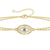 Waterproo evil eye bracelet with double chains.