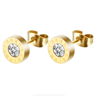 Gold Roman Numeral Earrings - Chelsea Bond Jewelry