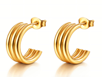 Gold Hoop Waterproof Earrings