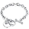Waterproof silver and rhinestone chain bracelet.