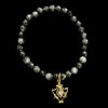 small gemstone bracelet with charm