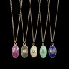 Colorful Gemstone Pendant Necklace – 14K Gold-Filled Chain, Faceted Oval Design Colorful Gemstone Pendant Necklace – 14K Gold-Filled Chain, Faceted Oval Design