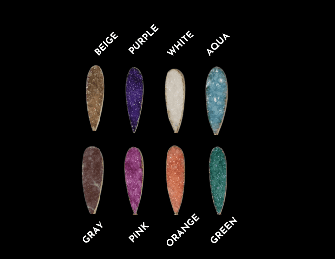 Colorful druzy teardrops for pendants.