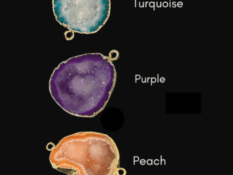 Druzy color options for Chelsea Bond resort jewelry.