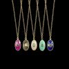 Colorful Gemstone Pendant Necklace – 14K Gold-Filled Chain, Faceted Oval Design Colorful Gemstone Pendant Necklace – 14K Gold-Filled Chain, Faceted Oval Design