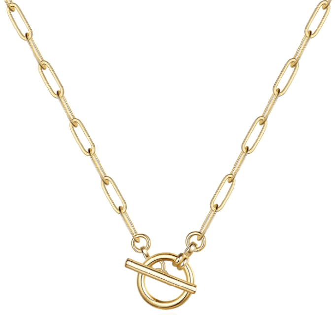 waterproof gold toggle necklace